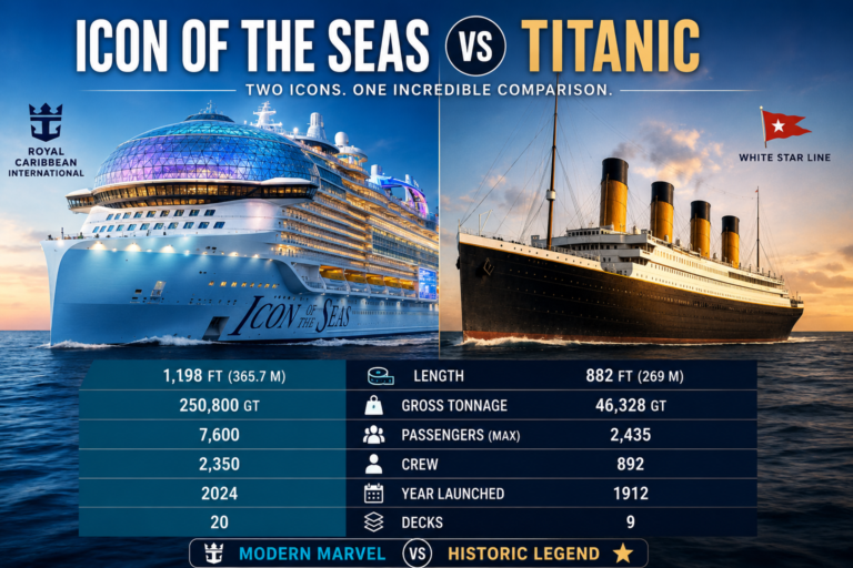 Icon of the Seas Compared to Titanic